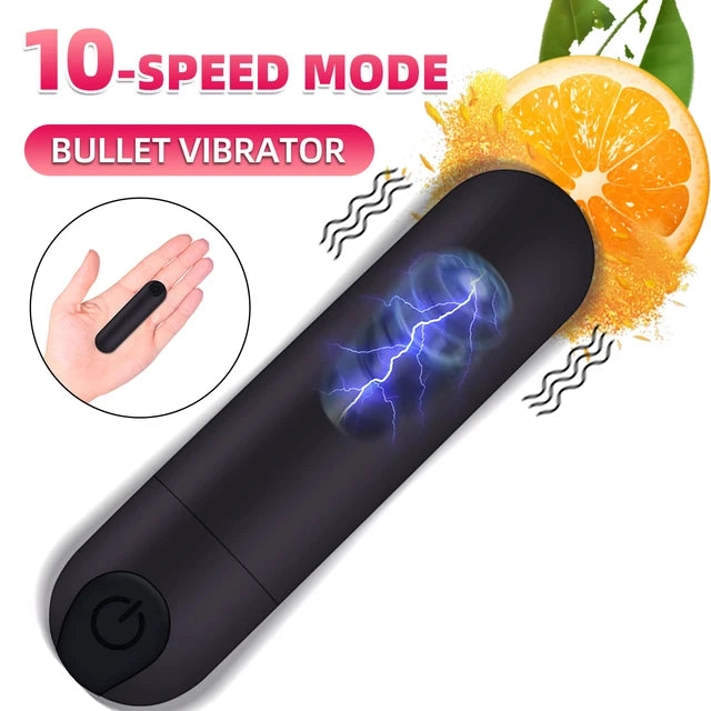 10 Speeds Mini Black Silver Purple Bullet Vibrator