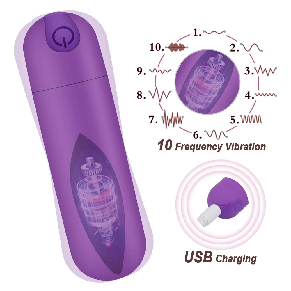 10 Speeds Mini Black Silver Purple Bullet Vibrator