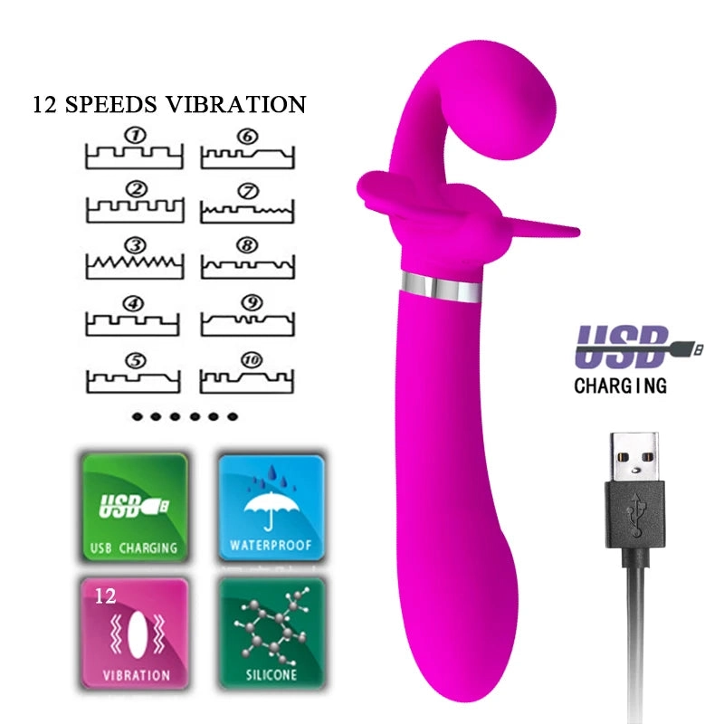 12 Speeds Strapless Strap On Dildo G-Spot Vibrator