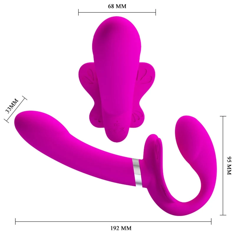 12 Speeds Strapless Strap On Dildo G-Spot Vibrator