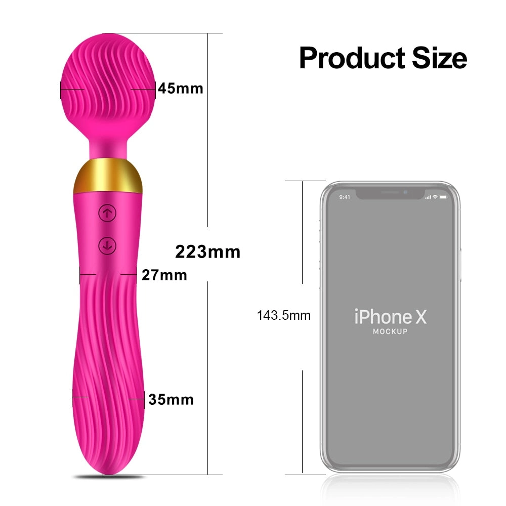 18 Speeds Powerful AV Magic Wand Vibrator Sex Toys for Women G Spot Clitoris Stimulator Dildo Dual Motors Toys