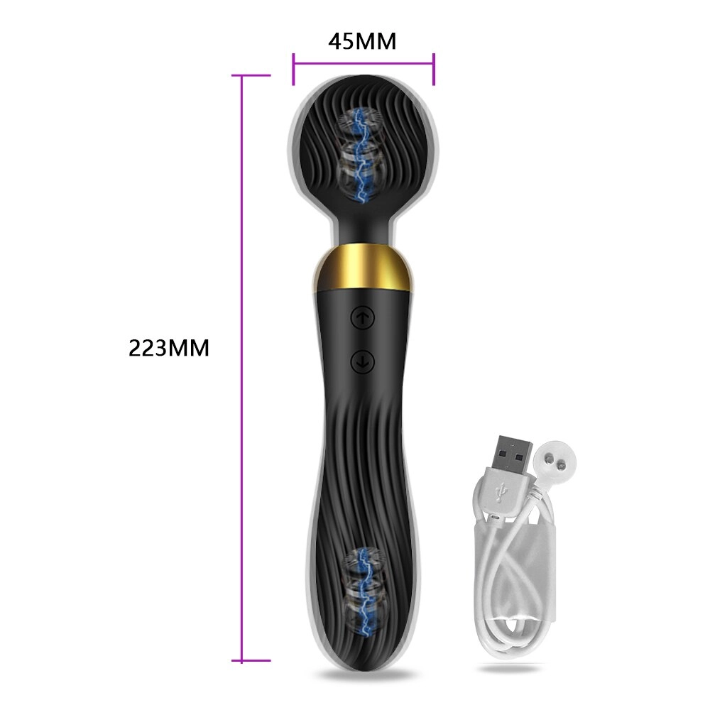 18 Speeds Powerful AV Magic Wand Vibrator Sex Toys for Women G Spot Clitoris Stimulator Dildo Dual Motors Toys