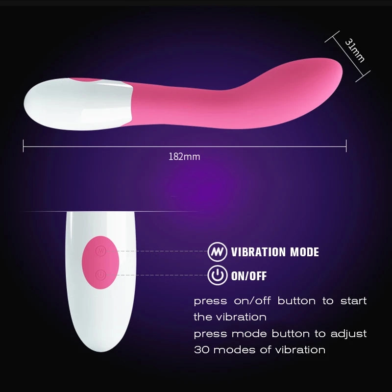 30-Speed Silicone G Spot Vibrator for Women