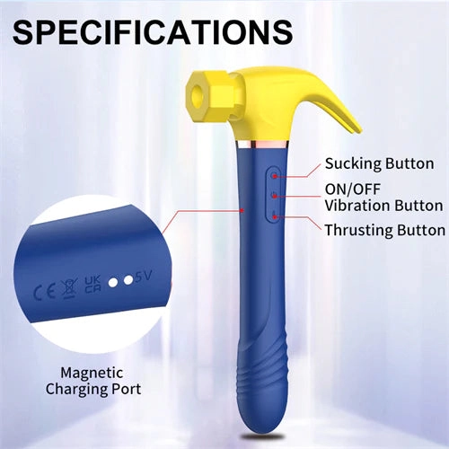 4 in 1 Hammer Vibrator Vibrating Sucking Thrusting Licking Hammer Sex Toy