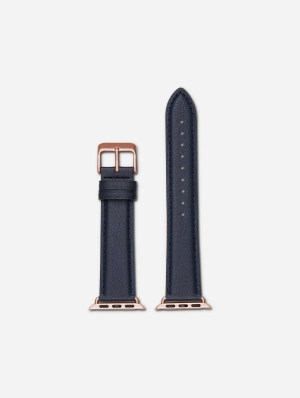Apple Watch Compatible Vegan Watch Strap | Navy & Rose Gold