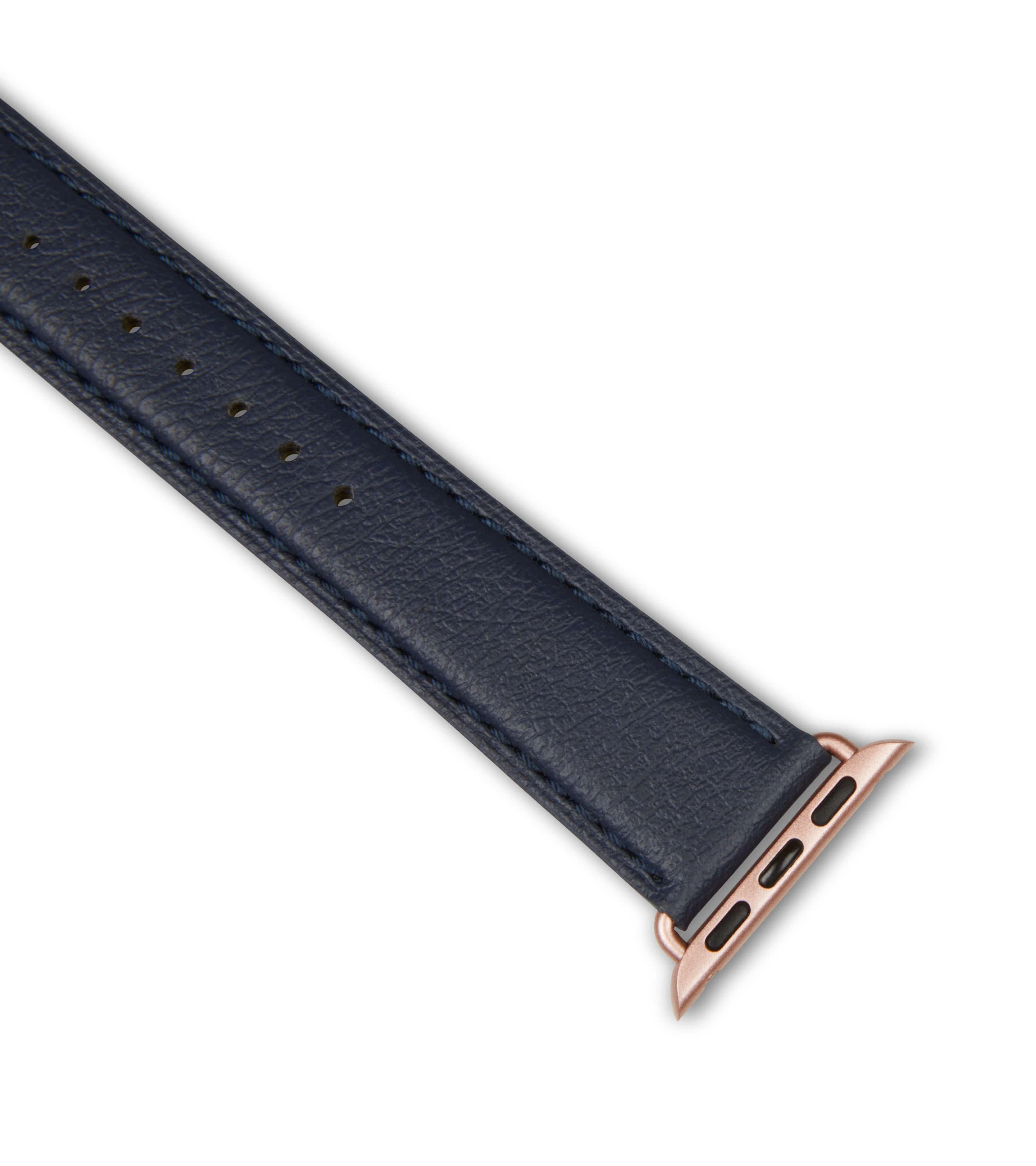 Apple Watch Compatible Vegan Watch Strap | Navy & Rose Gold
