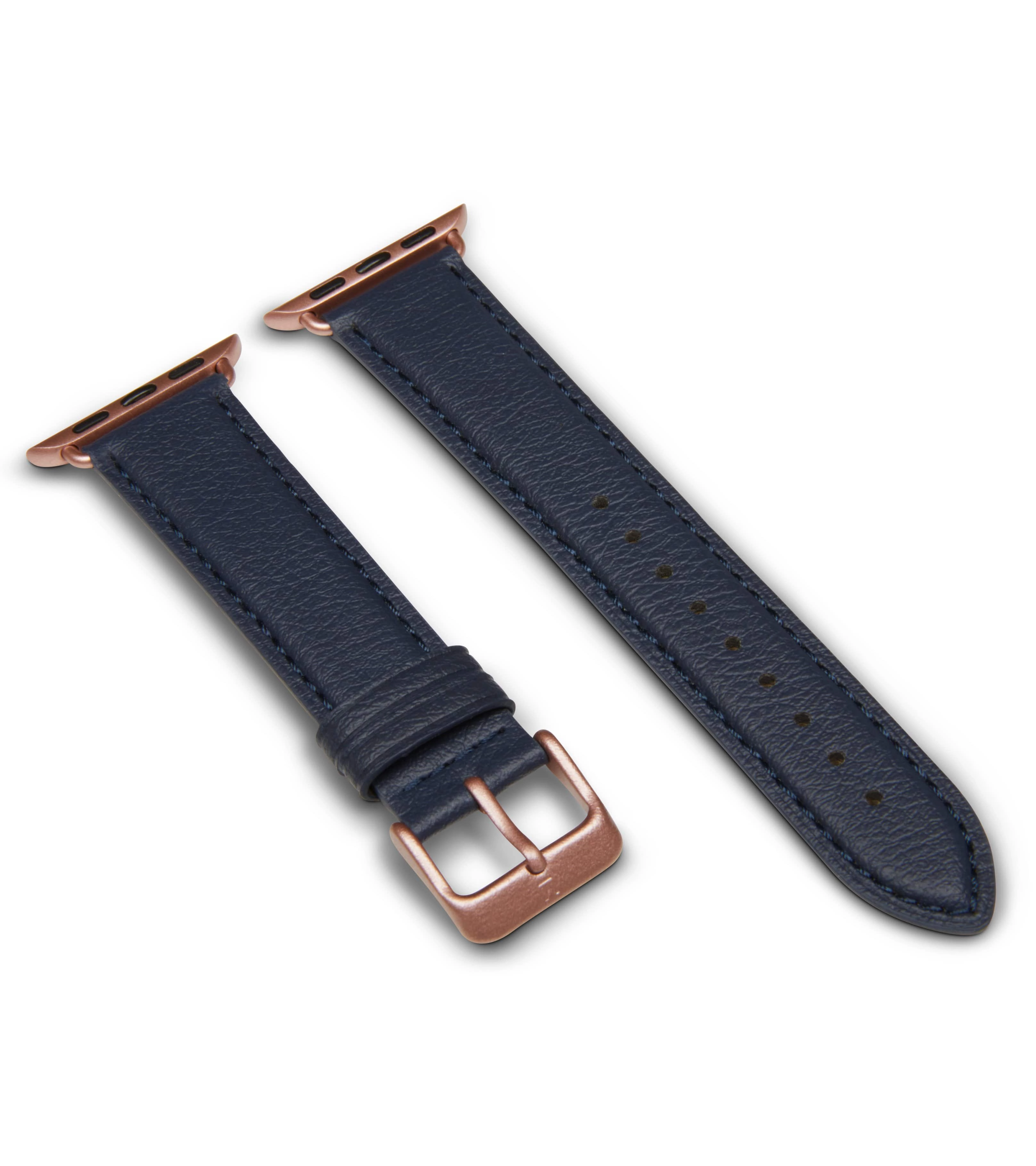 Apple Watch Compatible Vegan Watch Strap | Navy & Rose Gold