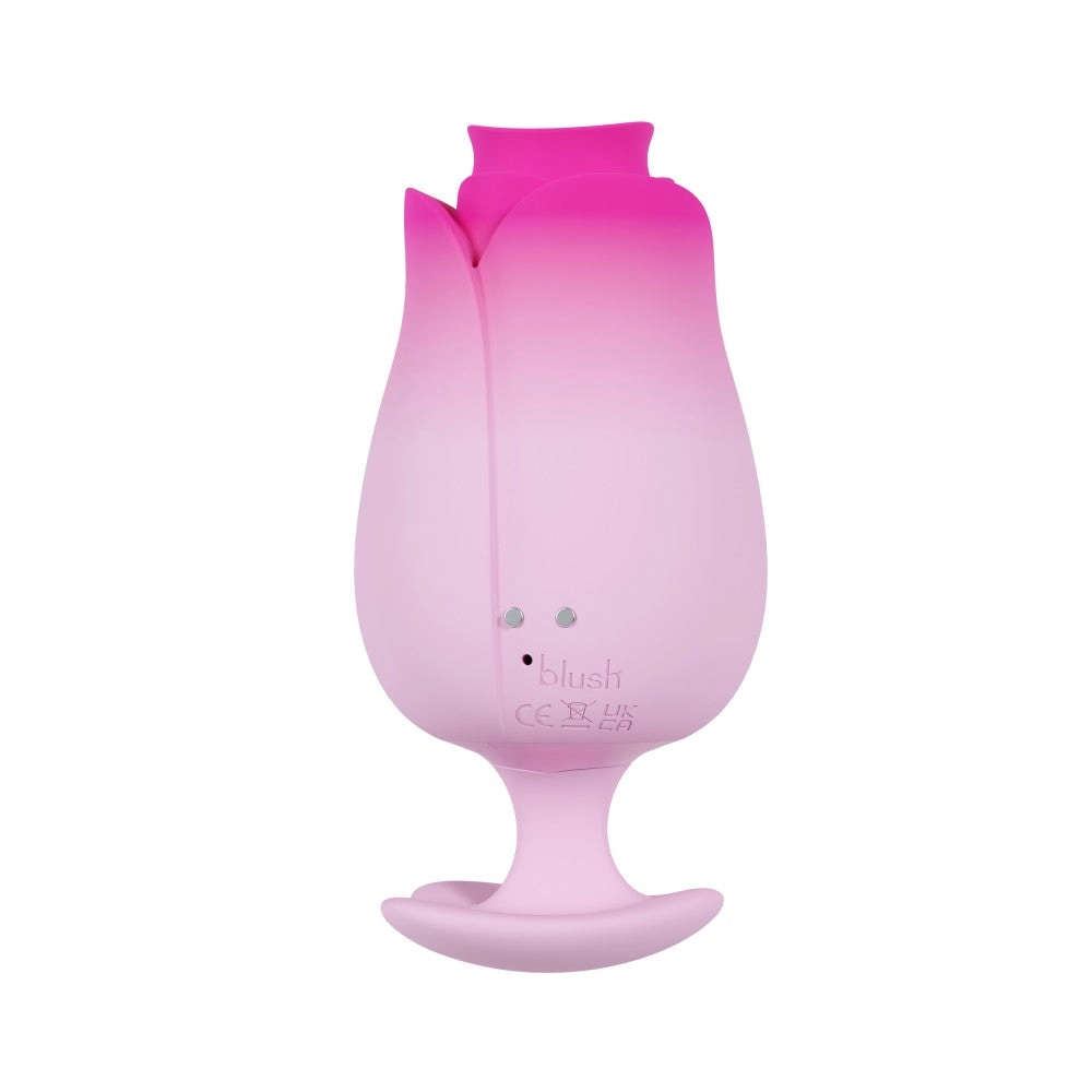 Aria | Tulip Trance Silicone Personal Massager with Suction & Tongue-Fluttering Sensations – Pink