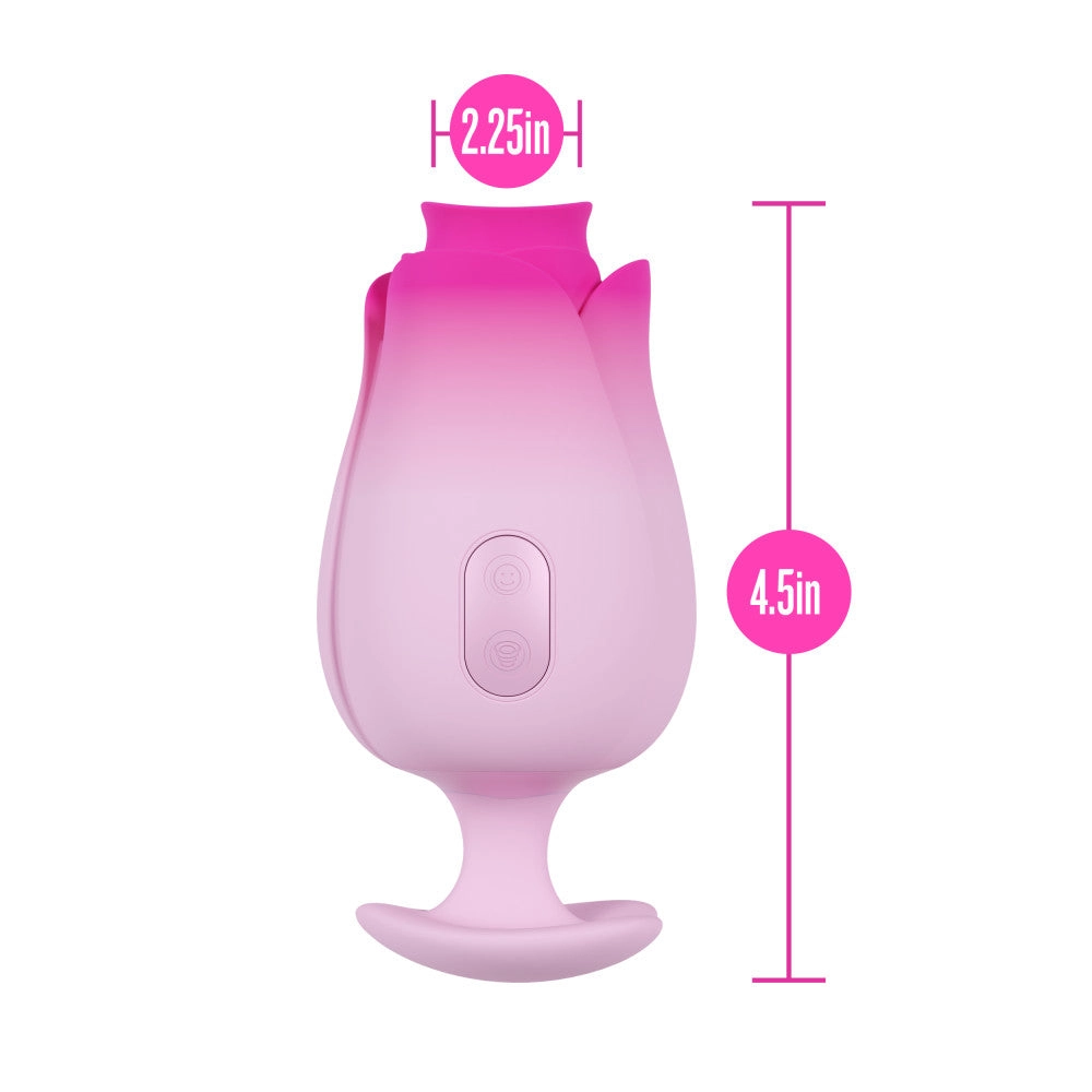 Aria | Tulip Trance Silicone Personal Massager with Suction & Tongue-Fluttering Sensations – Pink
