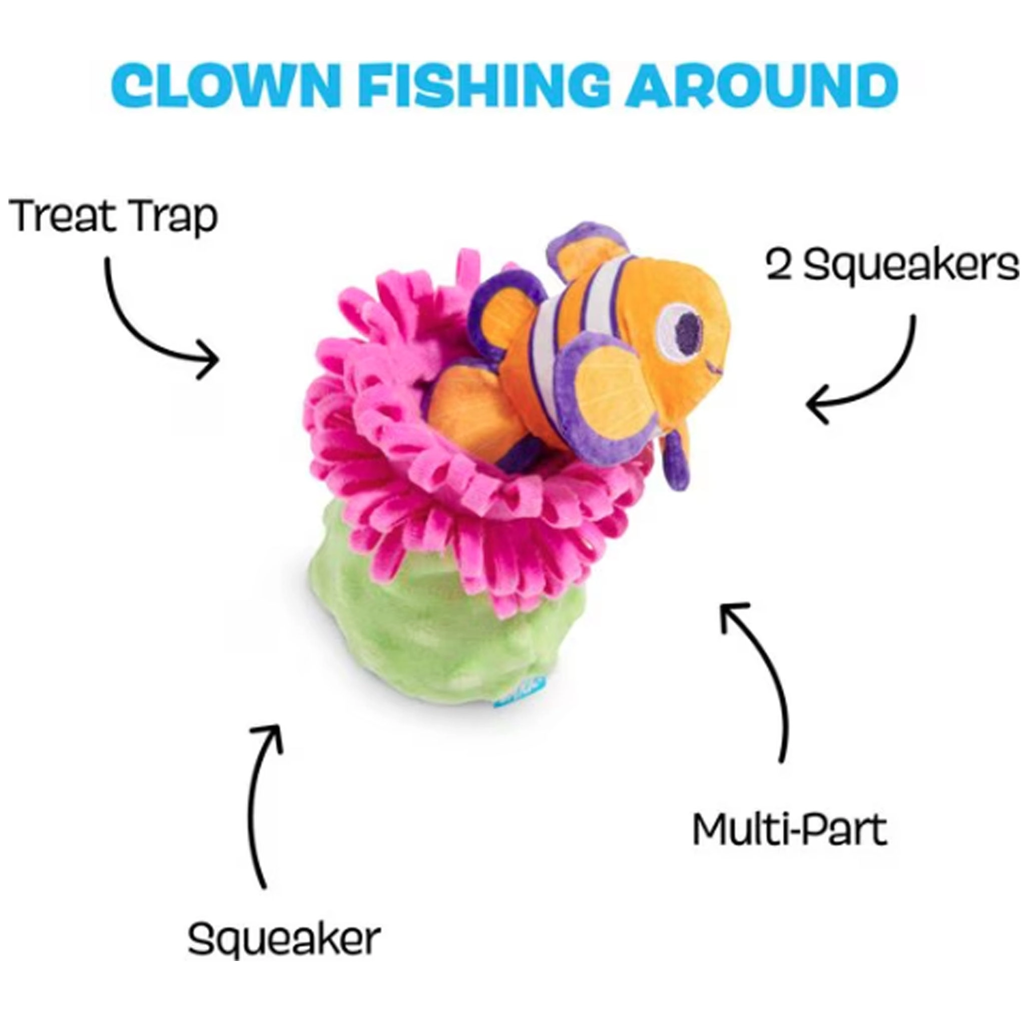 Bark Clown Fishing Around Dog Toy
