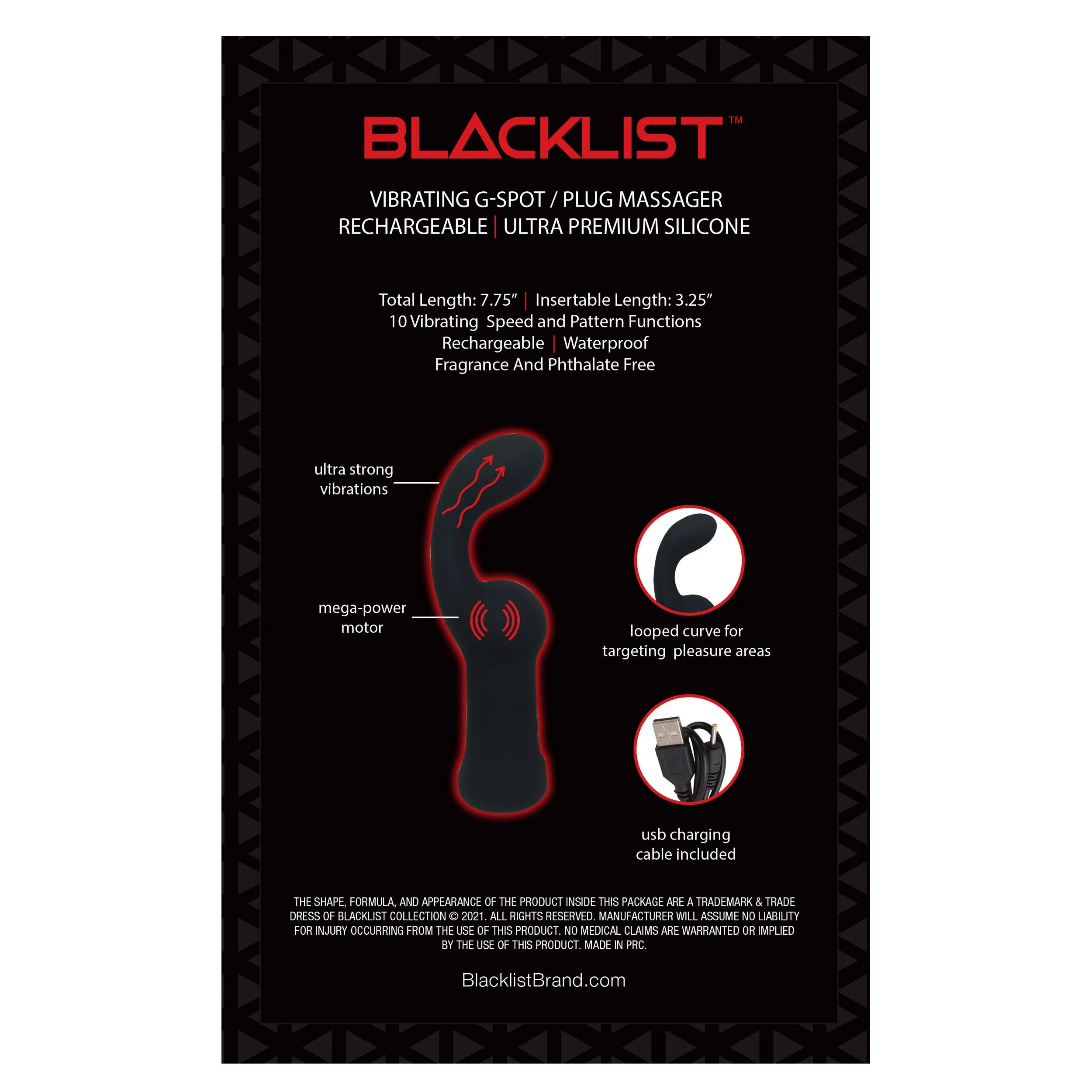 BLACKLIST VIBRATING G-SPOT MASSAGER