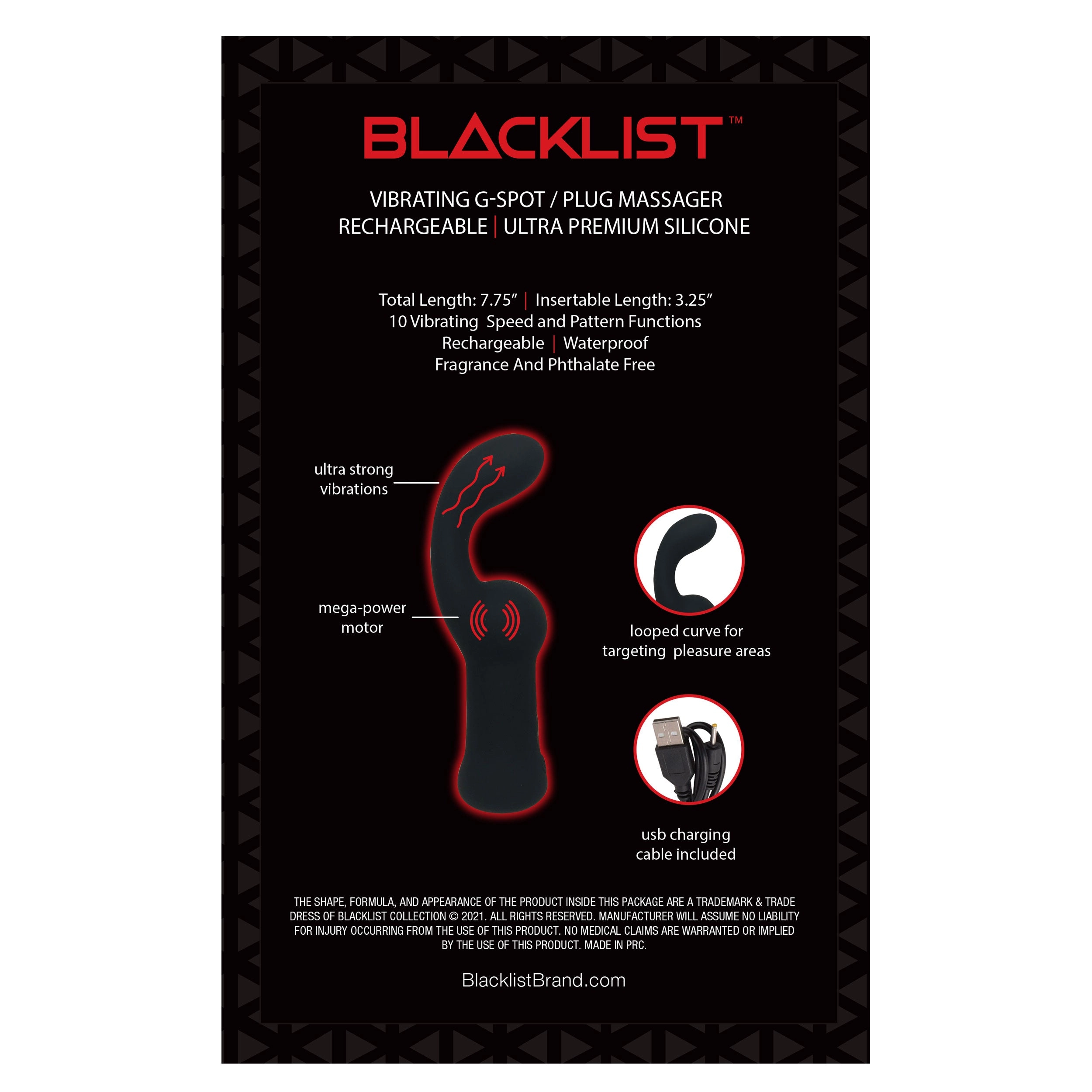 BLACKLIST VIBRATING G-SPOT MASSAGER