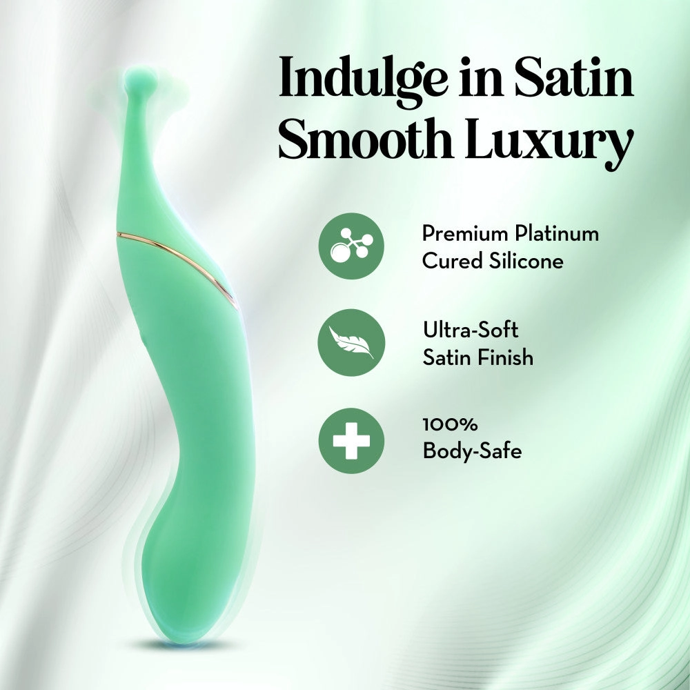 Blush Collection | Stella 7 Inch Dual-Ended Clitoral G-Spot Vibrating Wand With Precision Stimulation – In Green