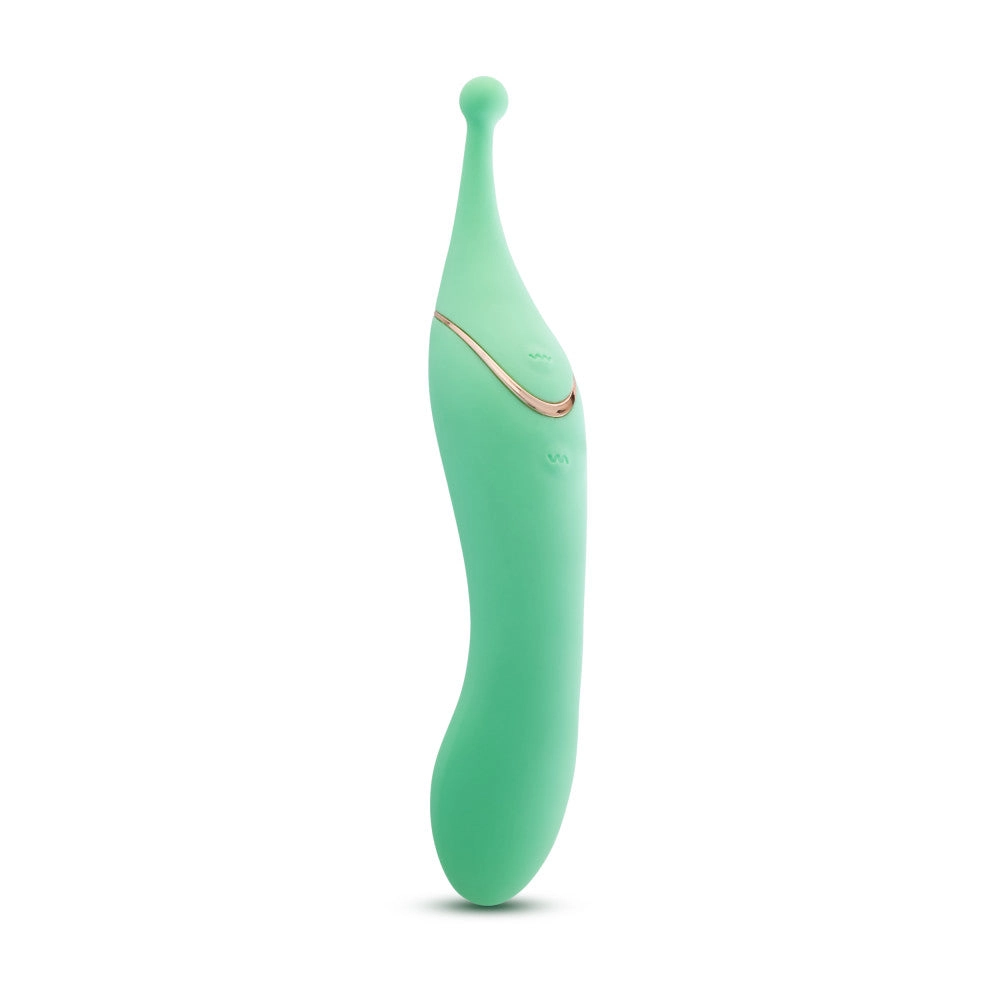 Blush Collection | Stella 7 Inch Dual-Ended Clitoral G-Spot Vibrating Wand With Precision Stimulation – In Green