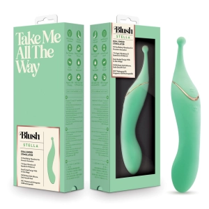 Blush Collection | Stella 7 Inch Dual-Ended Clitoral G-Spot Vibrating Wand With Precision Stimulation – In Green