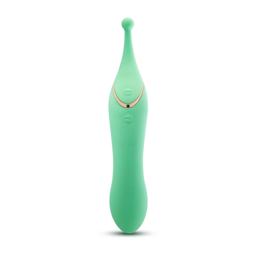 Blush Collection | Stella 7 Inch Dual-Ended Clitoral G-Spot Vibrating Wand With Precision Stimulation – In Green