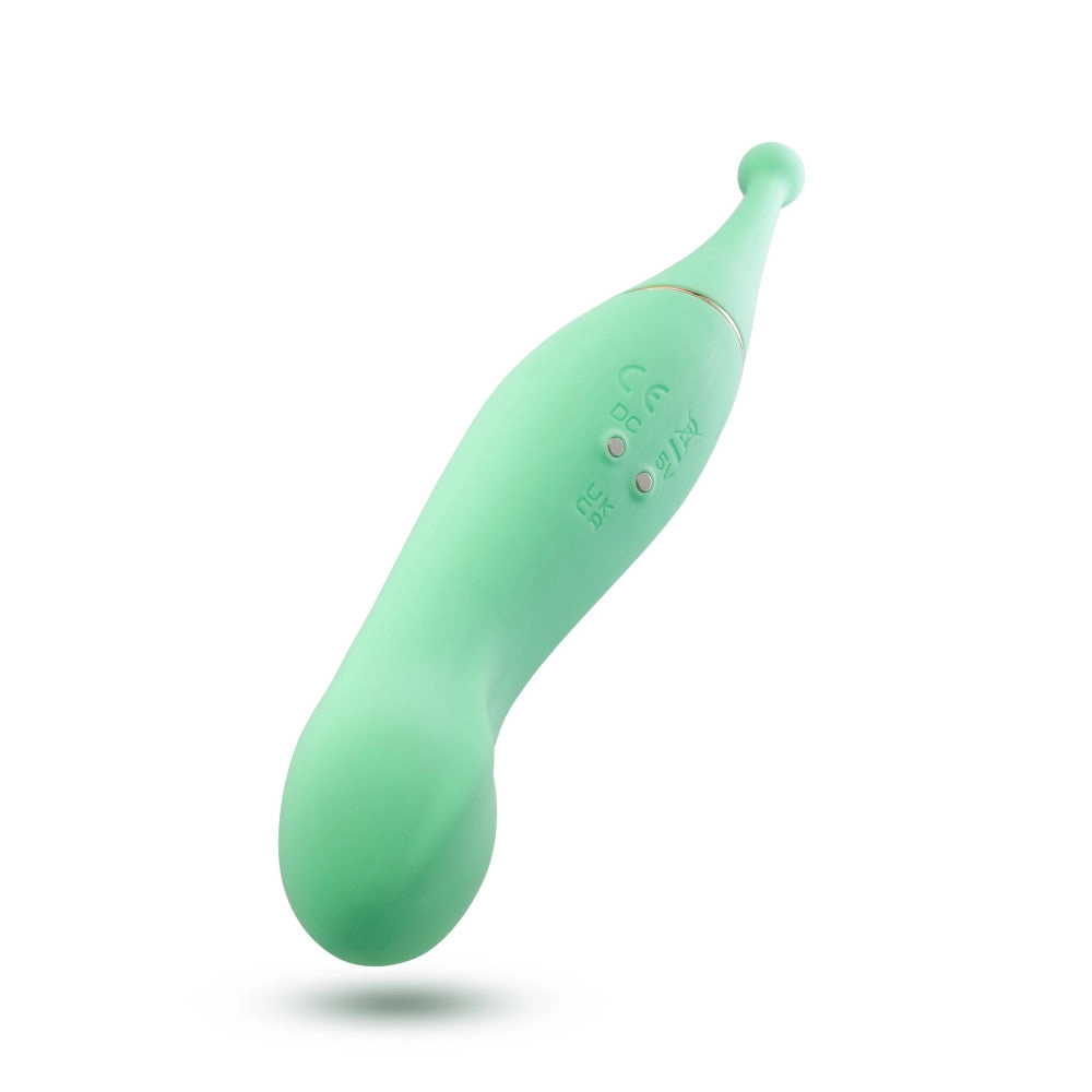 Blush Collection | Stella 7 Inch Dual-Ended Clitoral G-Spot Vibrating Wand With Precision Stimulation – In Green