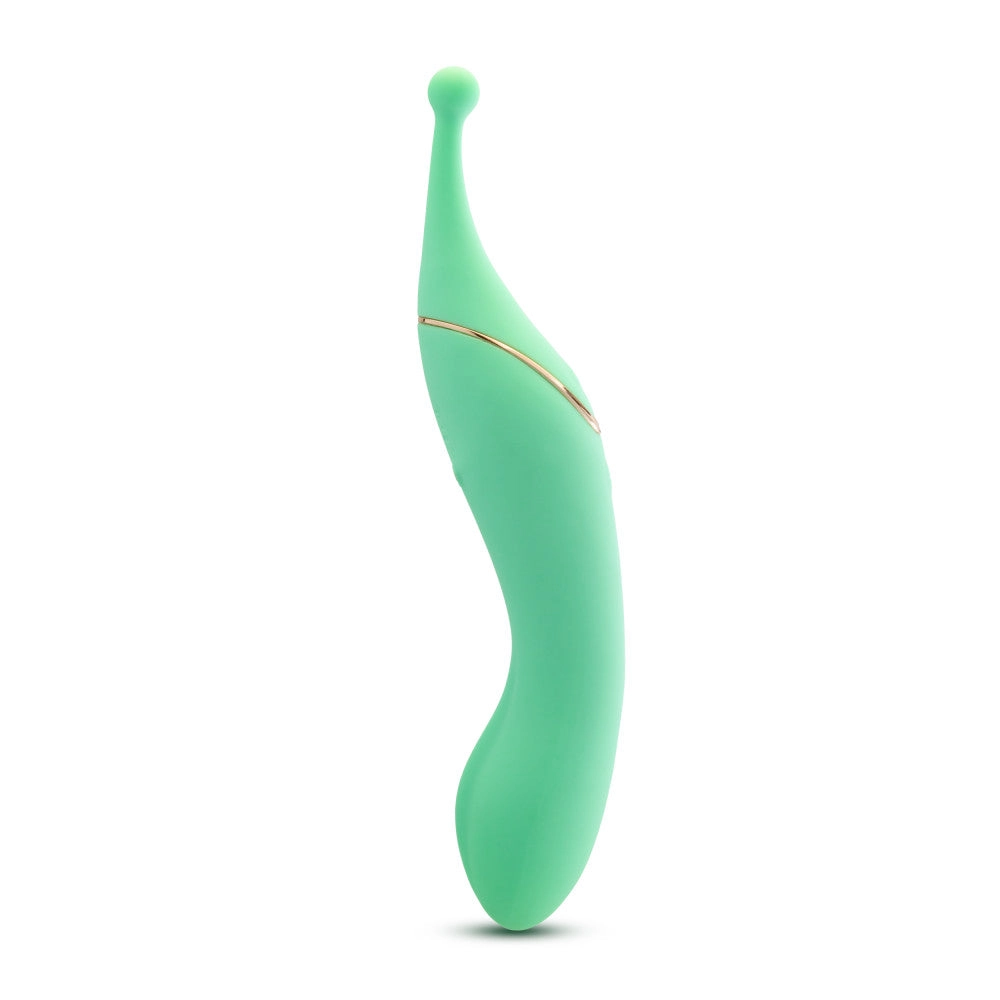 Blush Collection | Stella 7 Inch Dual-Ended Clitoral G-Spot Vibrating Wand With Precision Stimulation – In Green