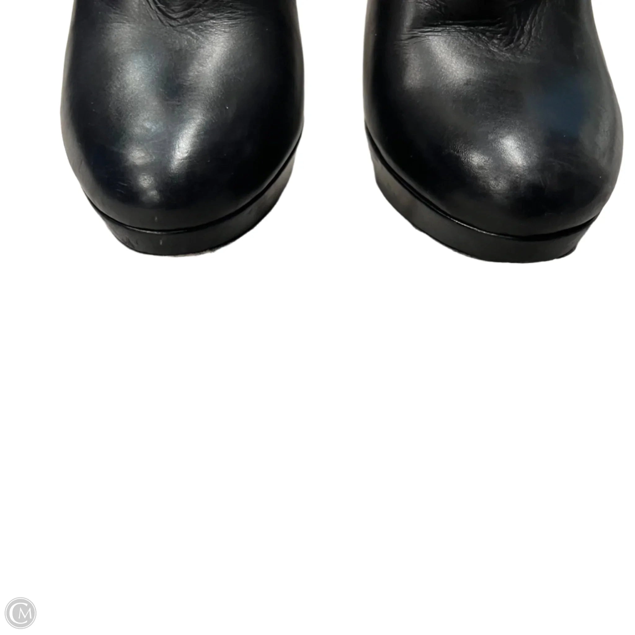 Boots Luxury Designer By Dior In Black & Gold, Size: 5.5