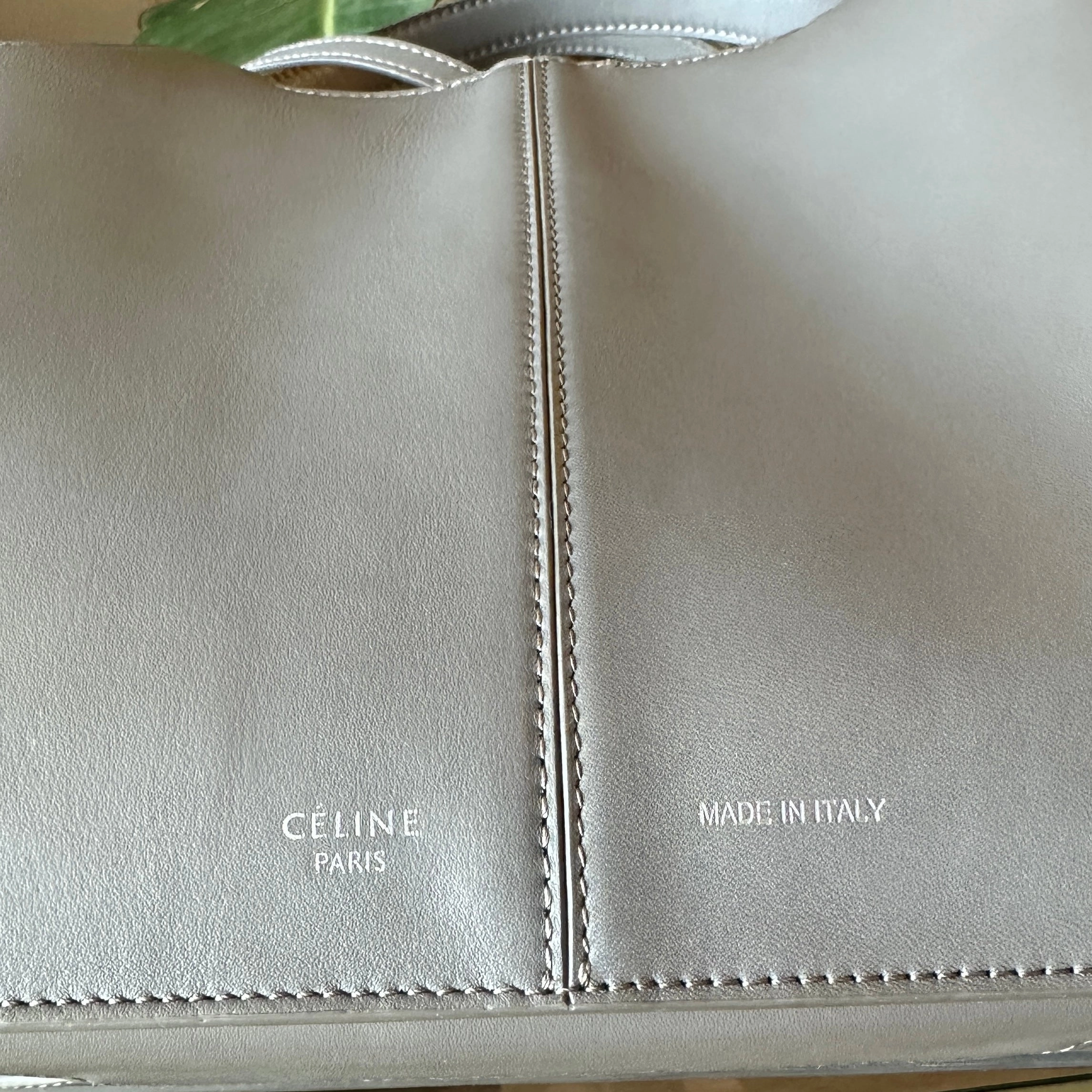 CELINE Tri-fold Medium Grey Shoulder Bag
