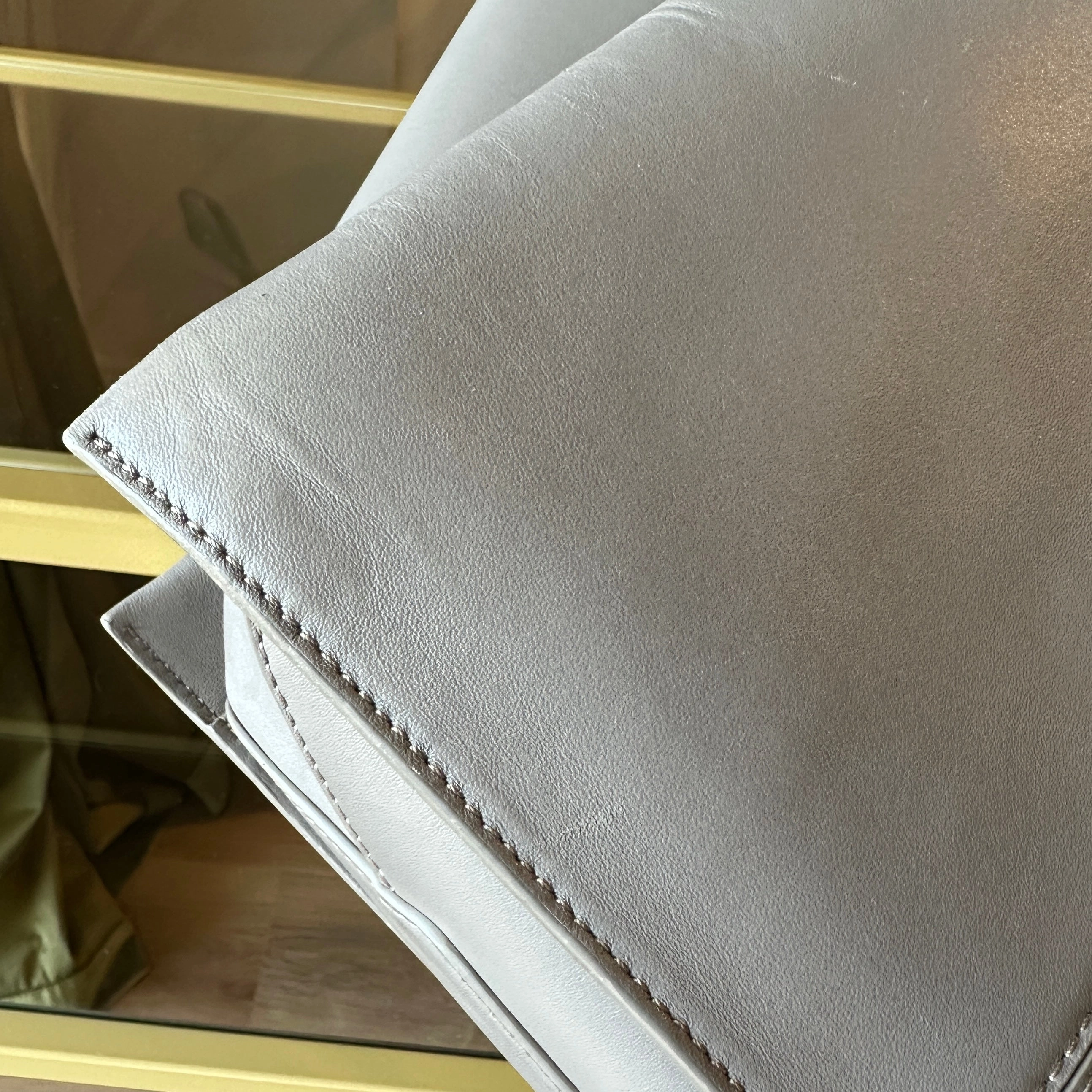 CELINE Tri-fold Medium Grey Shoulder Bag