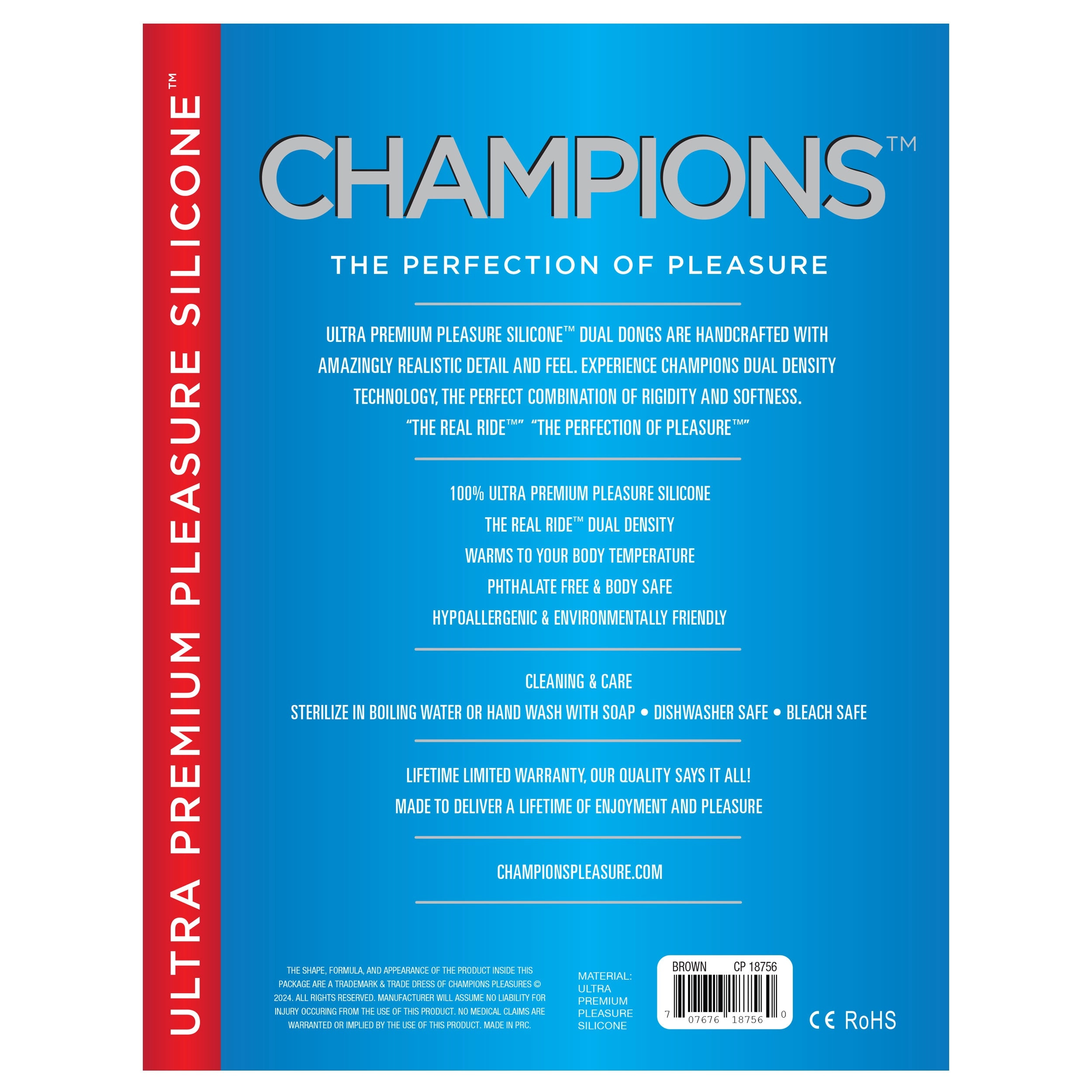 Champions Ultra-Premium Pleasure 16" Silicone Dildo