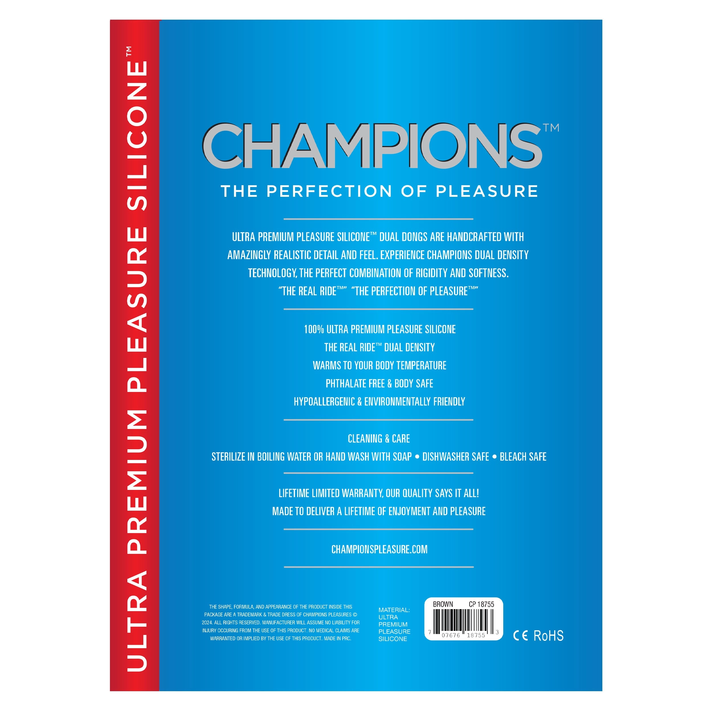 Champions Ultra-Premium Pleasure 18" Silicone Dildo