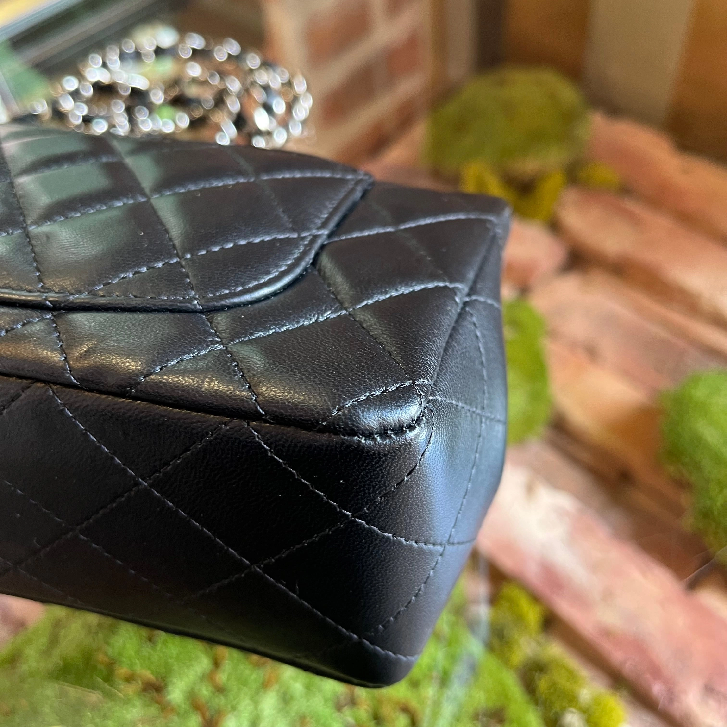CHANEL Rectangular Mini Classic Black Lambskin Flap Shoulder Bag