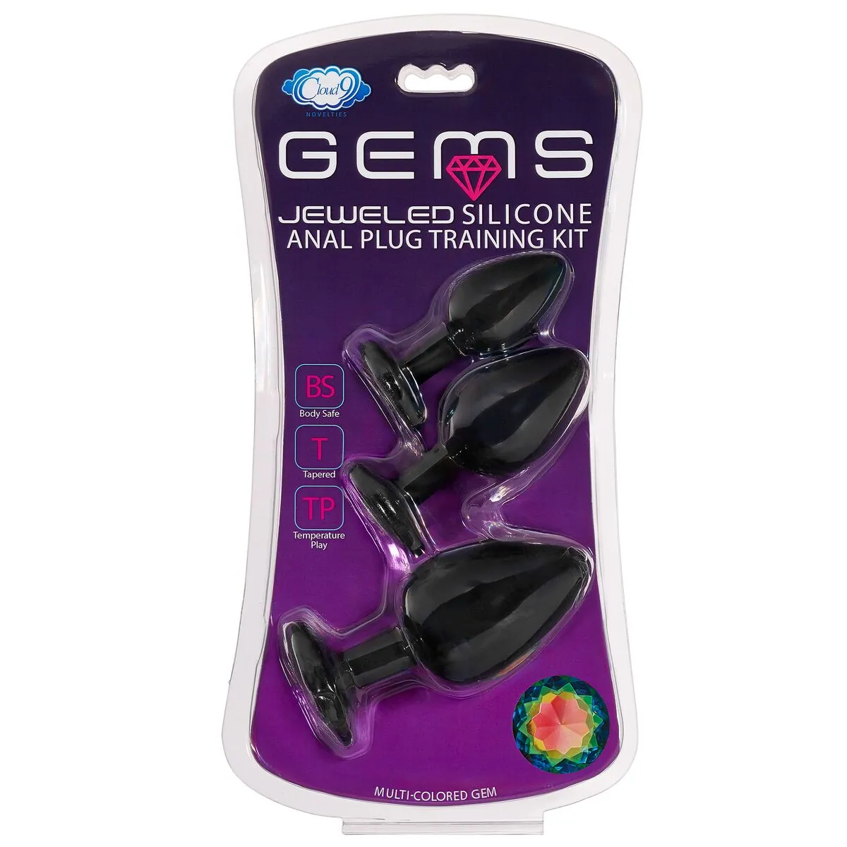 Cloud 9 gems black silicone anal plug large