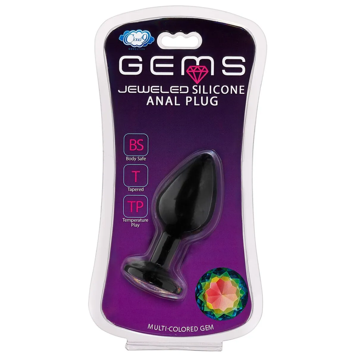 Cloud 9 gems black silicone anal plug large