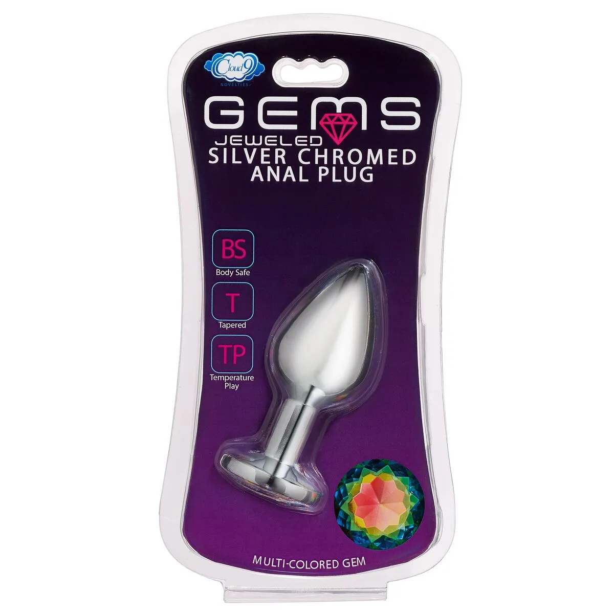 Cloud 9 gems silver chromed anal plug