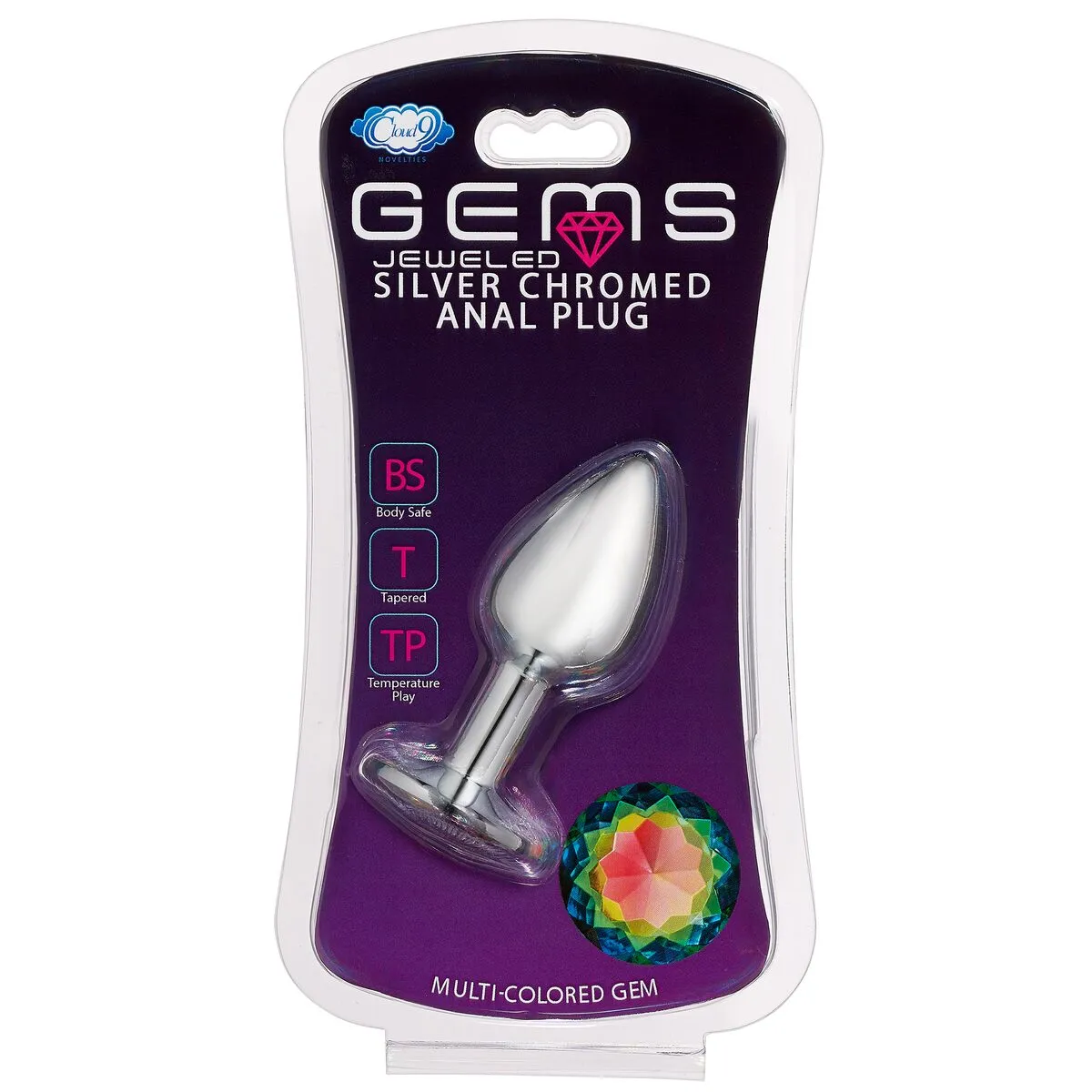 Cloud 9 gems silver chromed anal plug