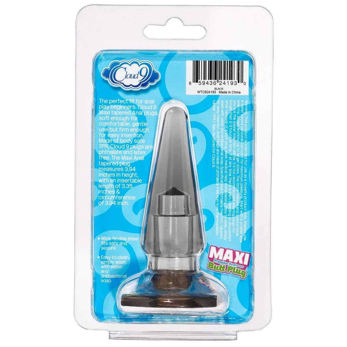 Cloud 9 maxi butt plug blue