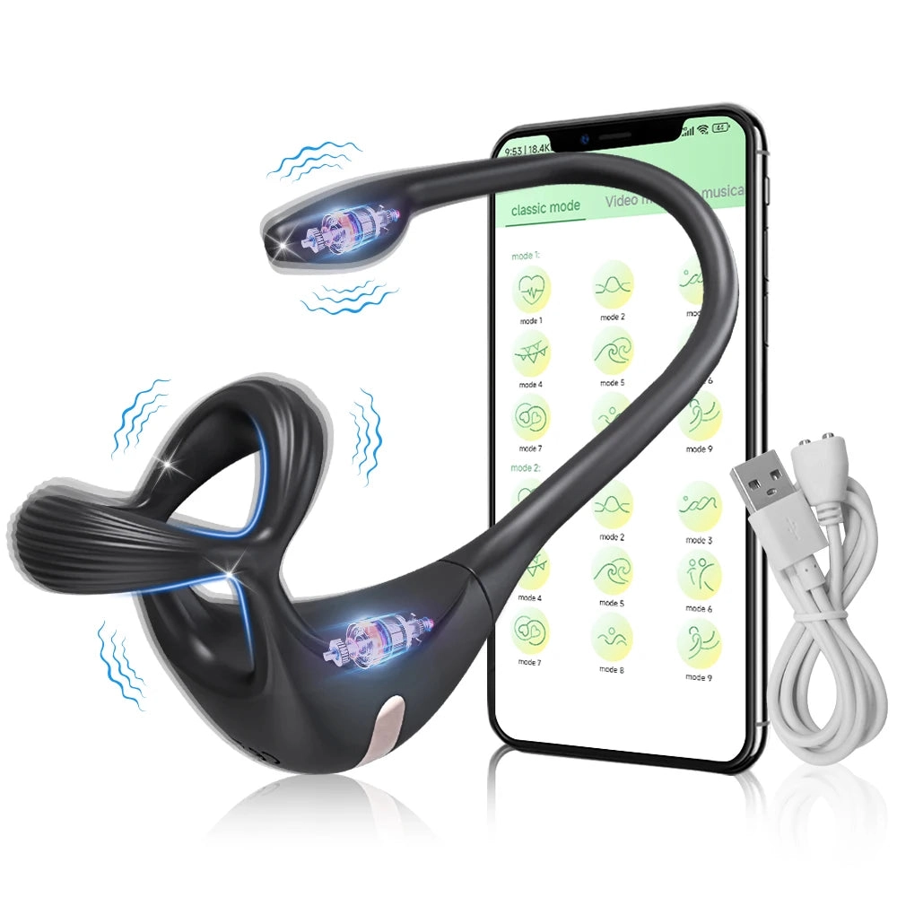 Cock Ring Vibrator with Mini Prostate Massager