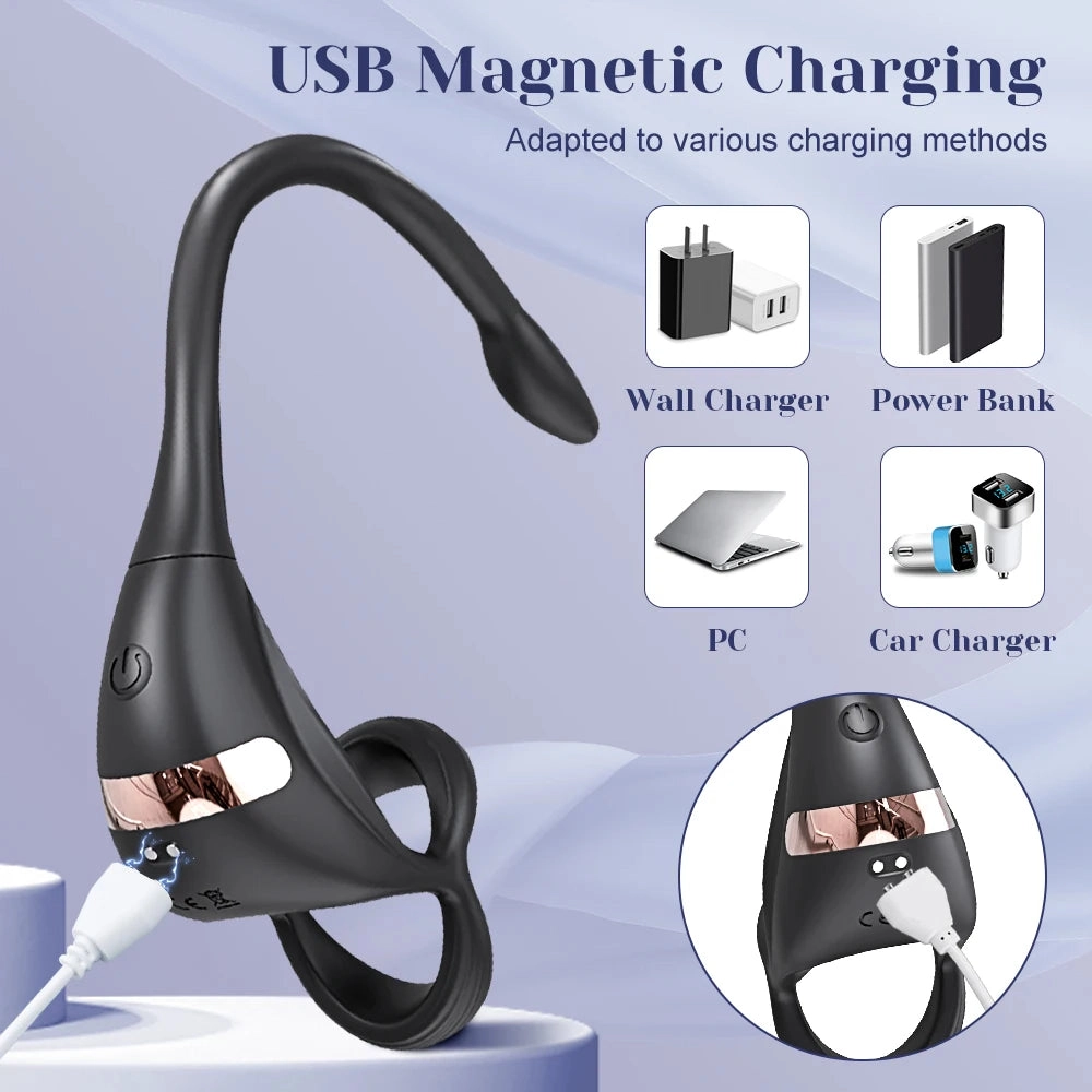 Cock Ring Vibrator with Mini Prostate Massager