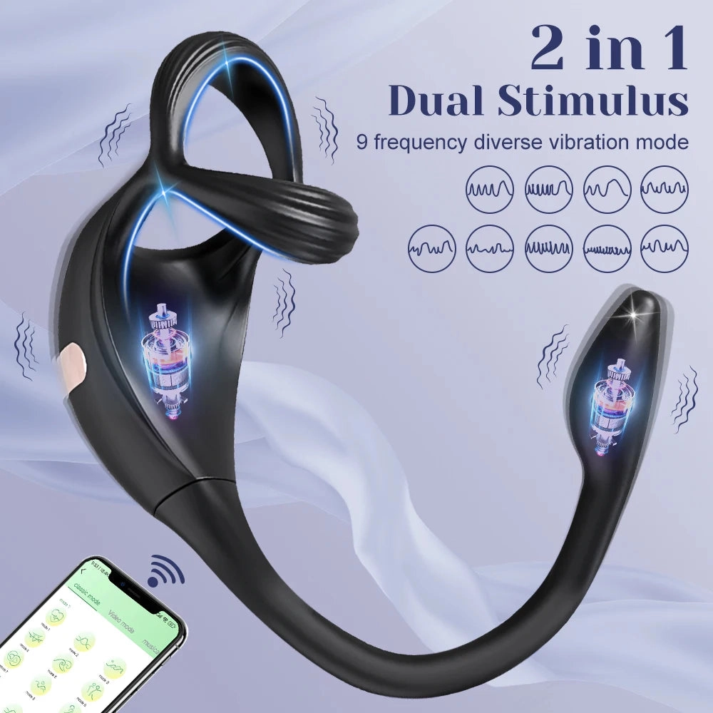 Cock Ring Vibrator with Mini Prostate Massager