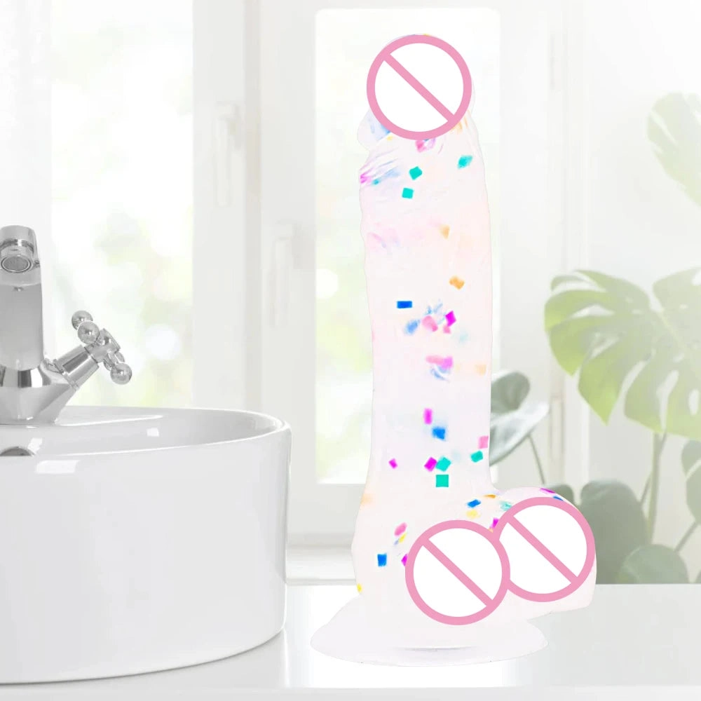 Confetti Dildo with Strong Suction Cup for Women