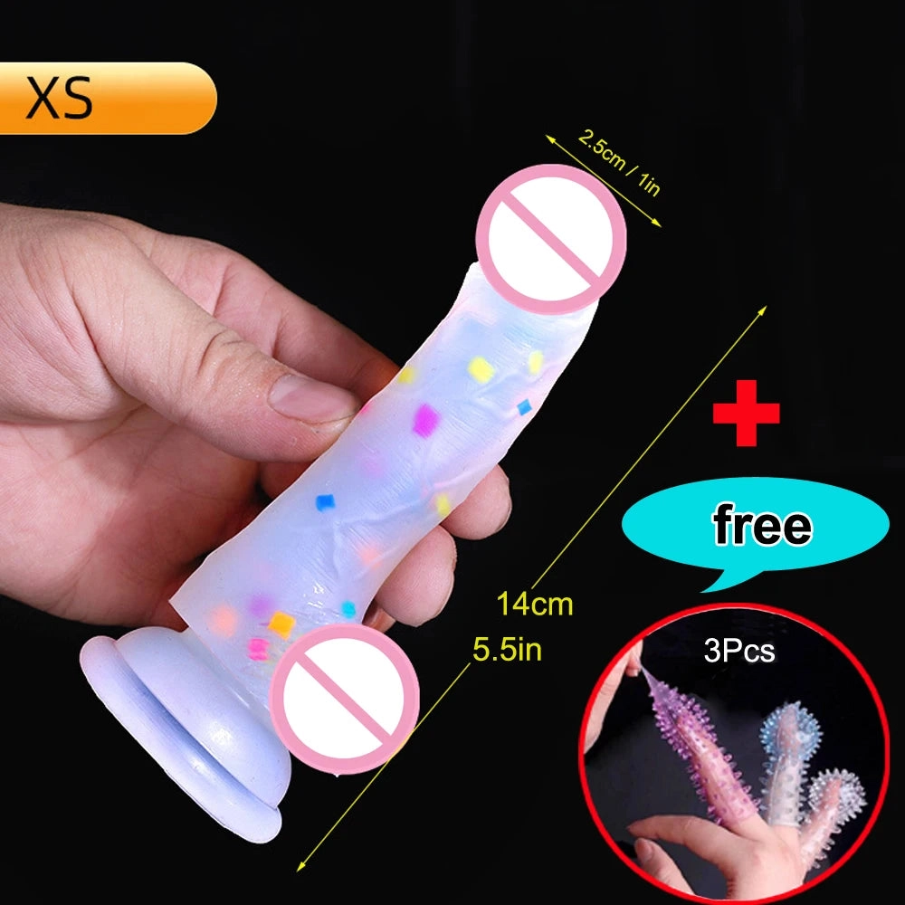 Confetti Dildo with Strong Suction Cup for Women