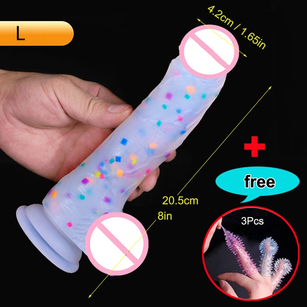 Confetti Dildo with Strong Suction Cup for Women