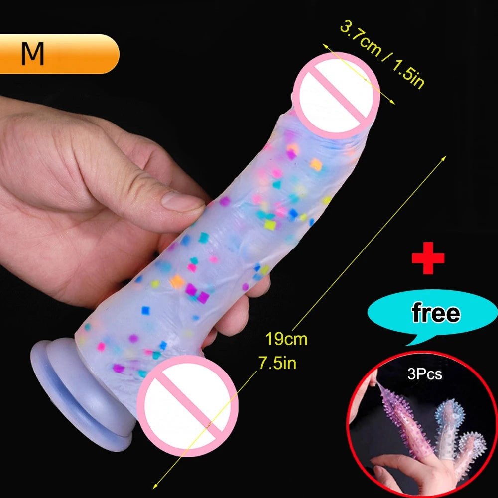 Confetti Dildo with Strong Suction Cup for Women