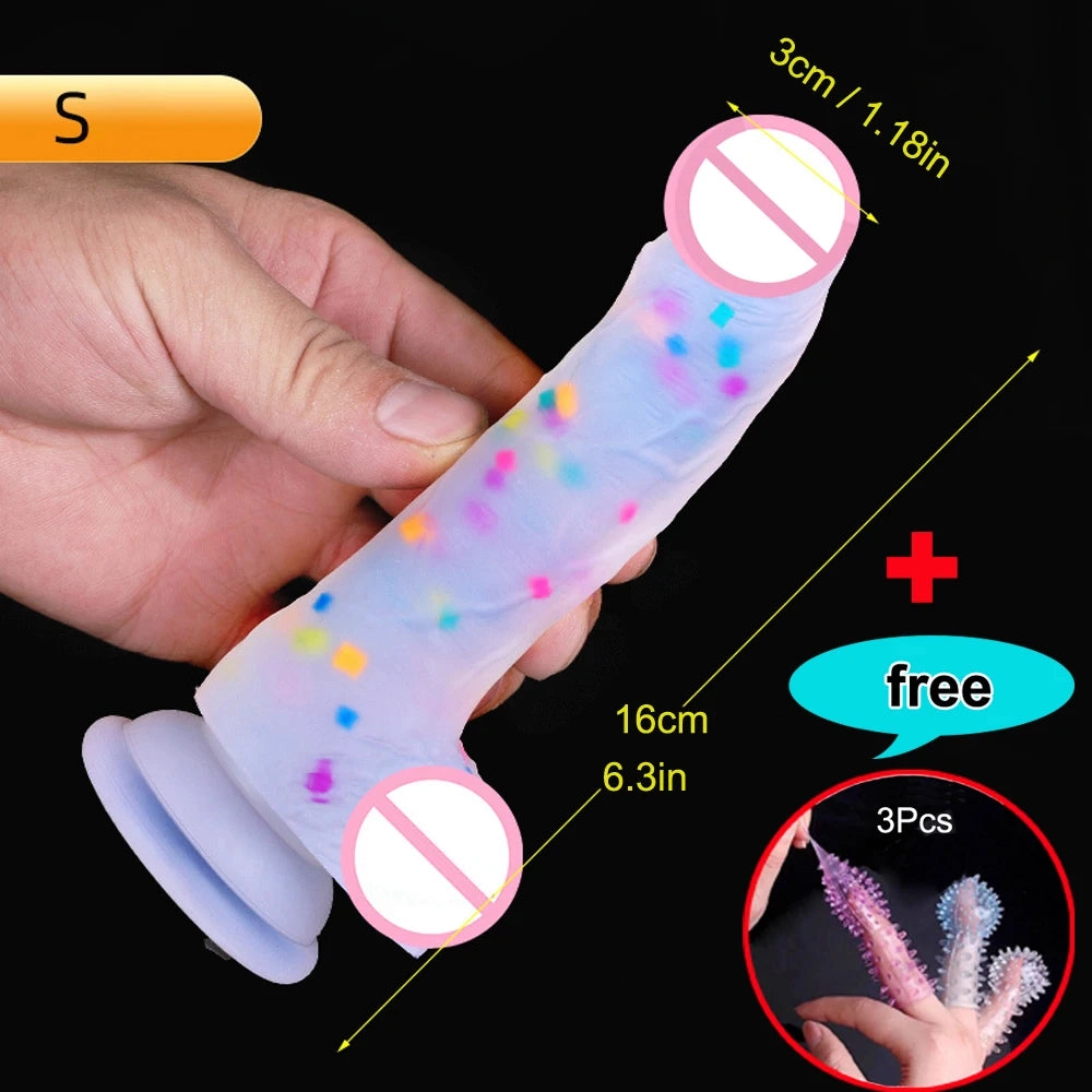 Confetti Dildo with Strong Suction Cup for Women