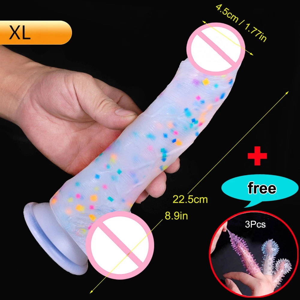 Confetti Dildo with Strong Suction Cup for Women