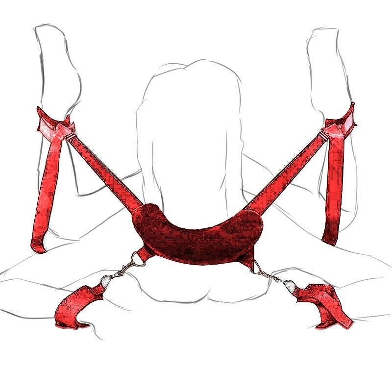 Couples Erotic BDSM Bondage Slave Leg Open Restraints Neck Handcuffs Ankle Cuff Straps