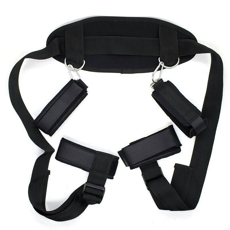 Couples Erotic BDSM Bondage Slave Leg Open Restraints Neck Handcuffs Ankle Cuff Straps