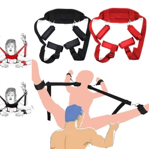 Couples Erotic BDSM Bondage Slave Leg Open Restraints Neck Handcuffs Ankle Cuff Straps