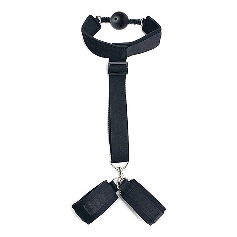 Couples Erotic BDSM Bondage Slave Leg Open Restraints Neck Handcuffs Ankle Cuff Straps