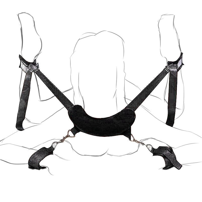 Couples Erotic BDSM Bondage Slave Leg Open Restraints Neck Handcuffs Ankle Cuff Straps