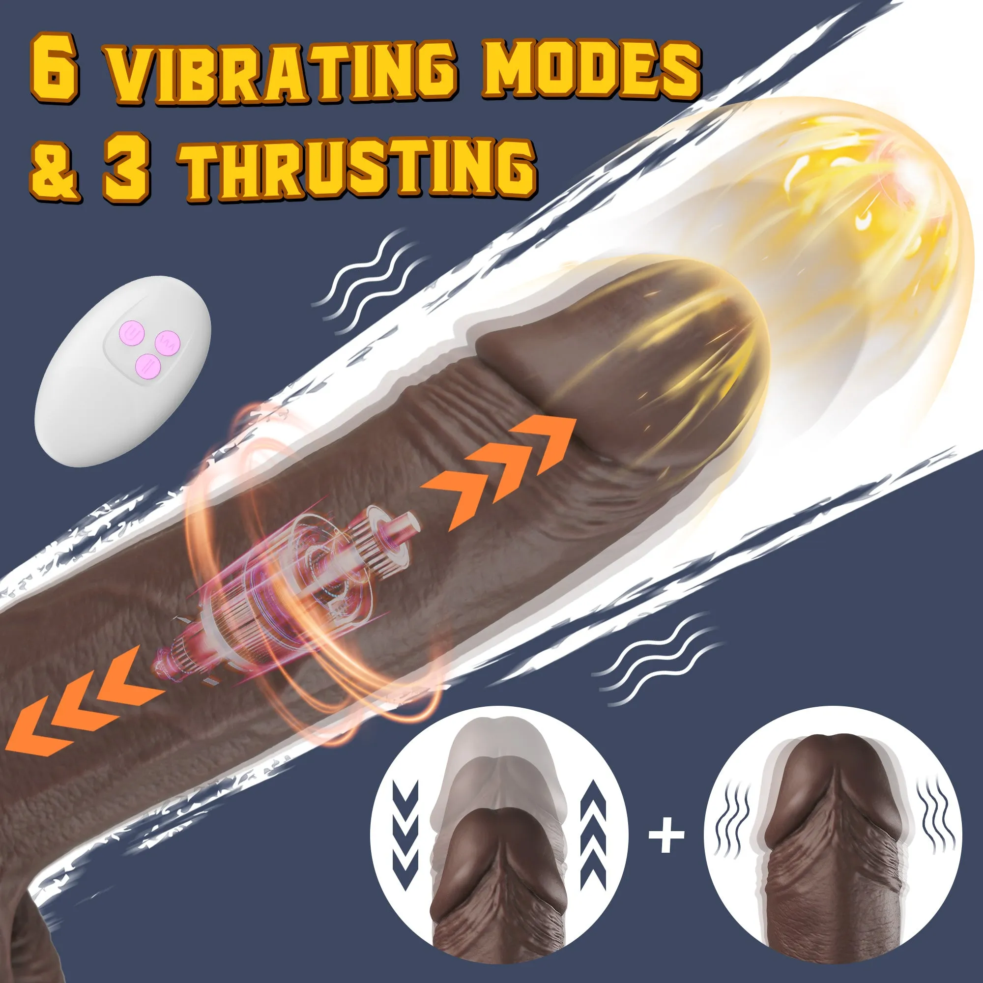 Dildo Realistic Vibrator with Thrusting & Vibrating Patterns