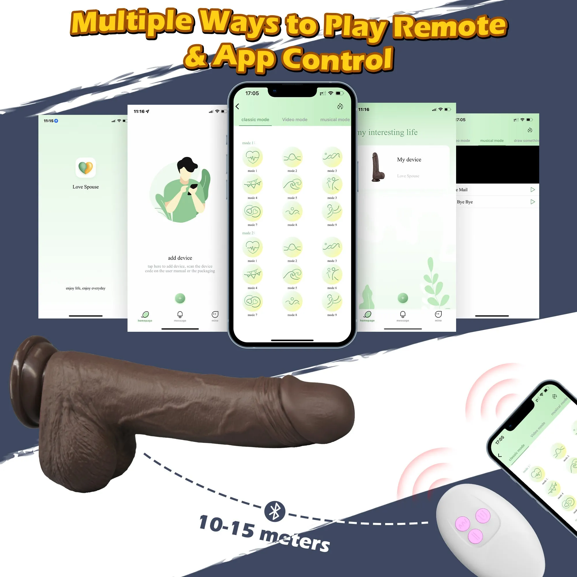 Dildo Realistic Vibrator with Thrusting & Vibrating Patterns