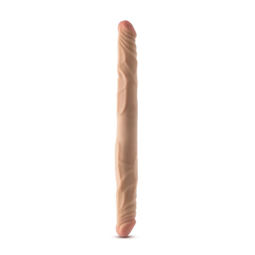Dr. Skin Plus | 14 Inch Double Dong – Extra Long Double-Ended Dildo With A Realistic Posable Shaft - Beige